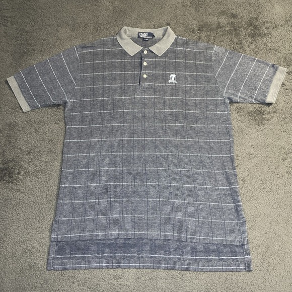 VTG Polo Golf Ralph Lauren 7 Pinehurst Gray Polo Shirt Sz L Embroidered Logo - Picture 1 of 14